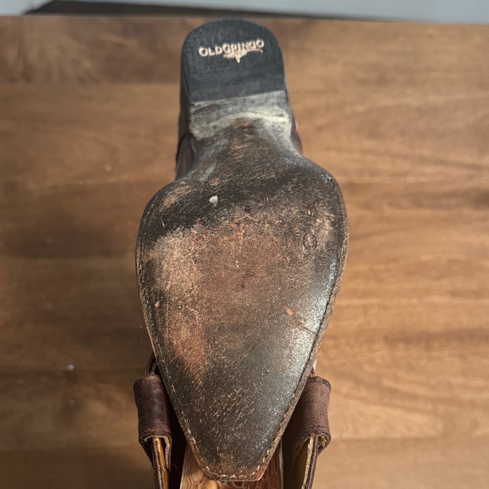 Old Gringo Dark Brown Embroidered Heeled Boots - Picture 2 of 5
